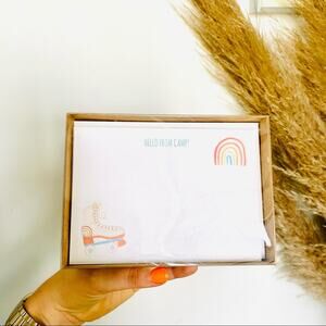 NEW ANTHROPOLOGIE White Rainbow Illustrated Camp Retro Skate Card Notecards s/10